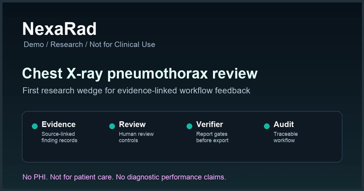 NexaRad research overview for evidence-linked chest X-ray review